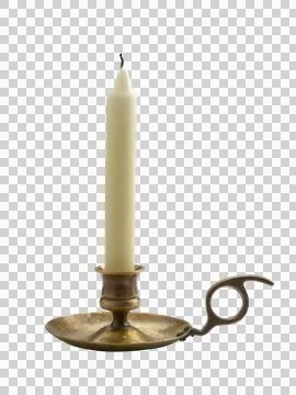 Candlestick with flame lights (clipping path) Stock Photos