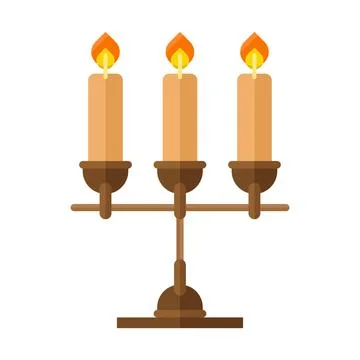 Candlestick flat clipart vector illustration イラスト素材