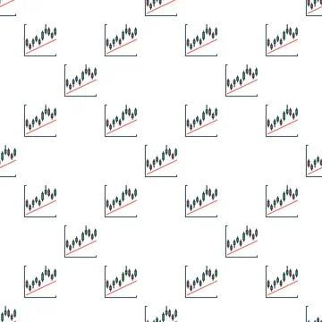 Candlestick formation vector Cryptocurrency Trading colored seamless pattern Stock Illustration