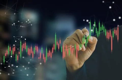 Candlestick graph chart auto trade, business finance investment stock exchang 스톡 사진