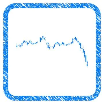 Candlestick Graph Falling Acceleration Framed Stamp Stock Illustration