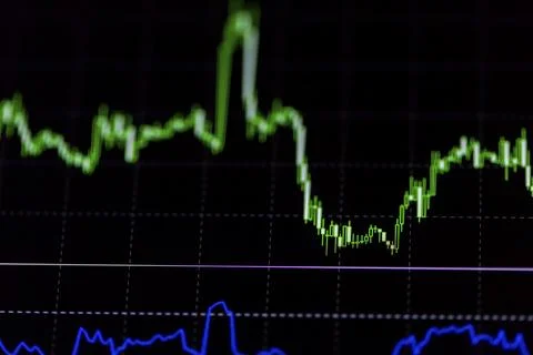 Candlestick graph focus gap on graph,Business and financial concept 스톡 일러스트