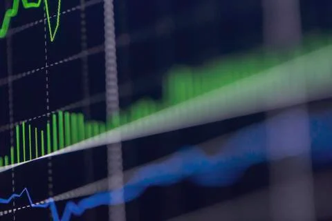 Candlestick graph focus gap on graph,Business and financial concept Stock Photos