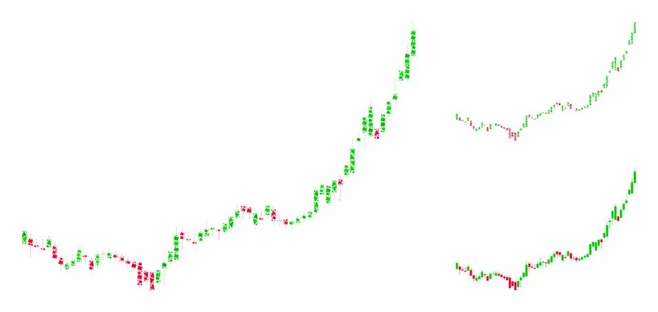 Candlestick graph growth acceleration Mosaic Icon of Bumpy Pieces Stock Illustration