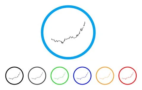 Candlestick Graph Growth Acceleration Rounded Icon Illustrazione stock