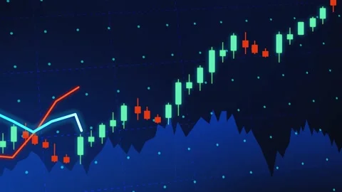 Candlestick graph in stock market Stock Footage 219476920