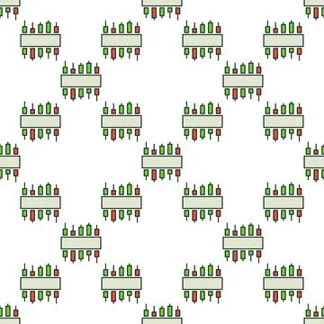 Candlestick Graphic with square inside vector Candlestick Chart colored sea.. Illustrazione stock