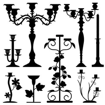Candlestick Holder Home Interior Old Design Stock Illustration