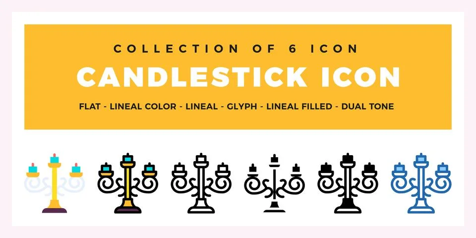 Candlestick Icon Set. Collection of 6 Unique Graphic Design Elements イラスト素材