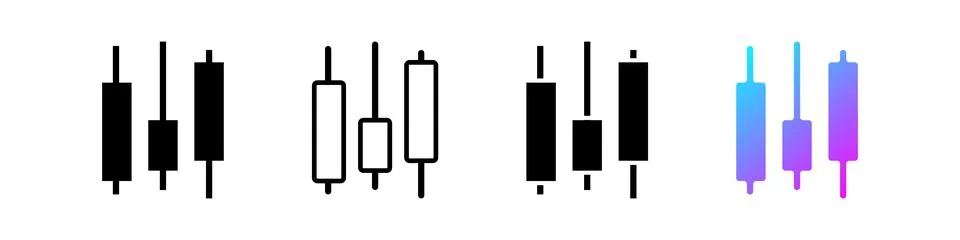 Candlestick icons set. Charts pattern trading icon vector illustration isolated  스톡 일러스트
