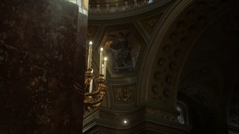 Candlestick Lamp In Temple Stock Footage 121091377