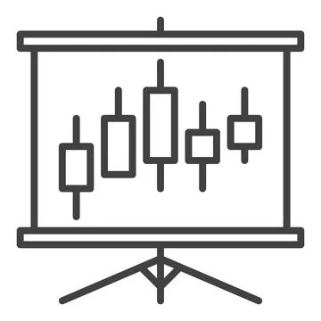 Candlestick Pattern Presentation vector icon or sign in thin line style Illustrazione stock