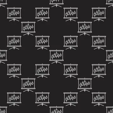 Candlestick Pattern Presentation vector seamless pattern in thin line style 스톡 일러스트