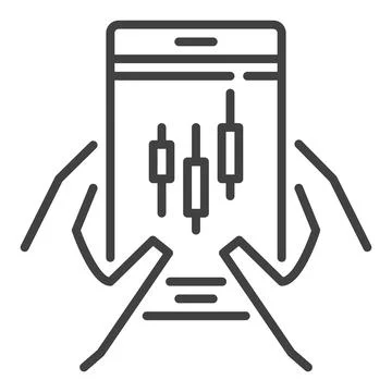 Candlestick Pattern on smartphone screen vector mobile trading icon or symb.. Illustrazione stock