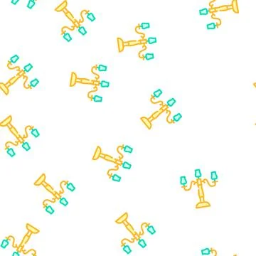 Candlestick retro vector seamless pattern color Illustrazione stock