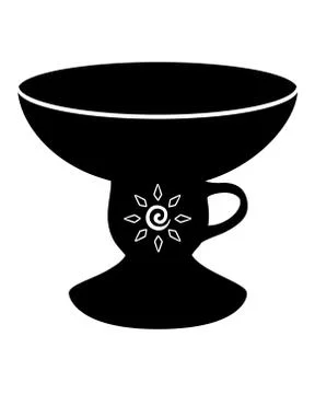 Candlestick silhouette. Candlestick with a sun pattern - vector black silhouette Illustrazione stock