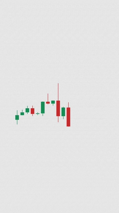 Candlestick Stock Chart Bear 5 Bear Market Overlay Alpha 4K Vertical 9x16 Light Stock Footage 339507717