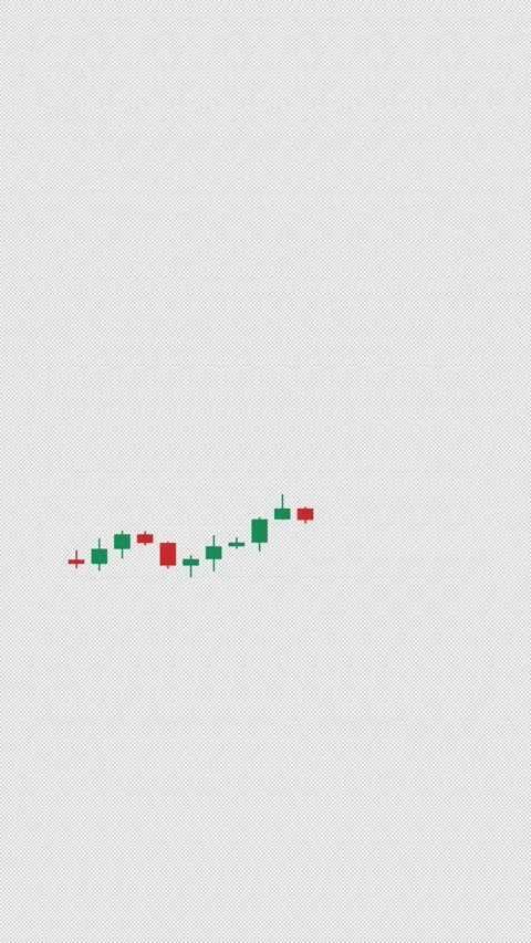 Candlestick Stock Chart Bull 12 Bull Market Overlay Alpha 4K Vertical 9x16 Light Vídeos de archivo 339507720