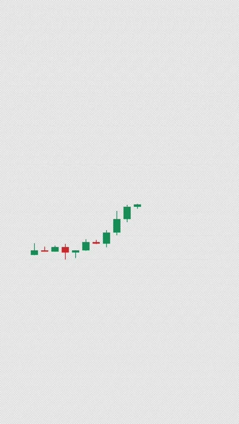 Candlestick Stock Chart Bull 5 Bull Market Overlay Alpha 4K Vertical 9x16 Light Video stock 339507724