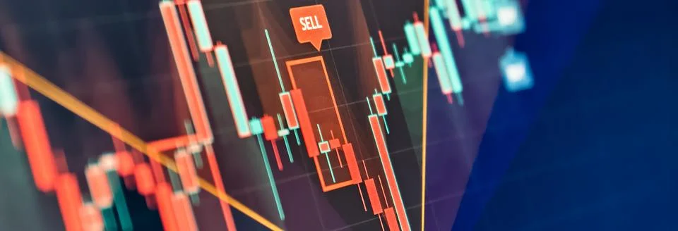 Candlestick Stock Chart with Technical Indicators Stock Illustration