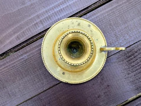 A candlestick on the table Stock Photos