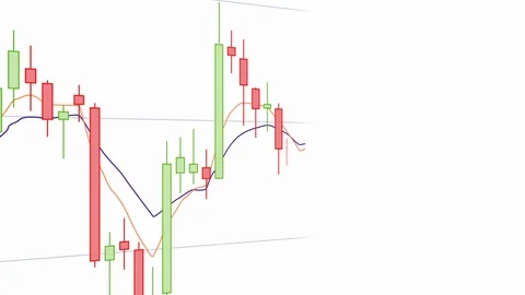 Candlestick Trading Chart Close-up on White Background Stock-Footage 92286106