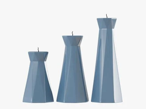 Candlesticks with candles 3d rendering on a white background Stock Illustration