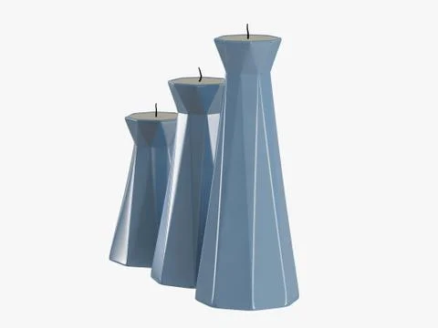 Candlesticks with candles 3d rendering on a white background Stock Illustration