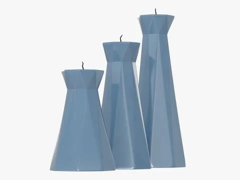 Candlesticks with candles 3d rendering on a white background Stock Illustration