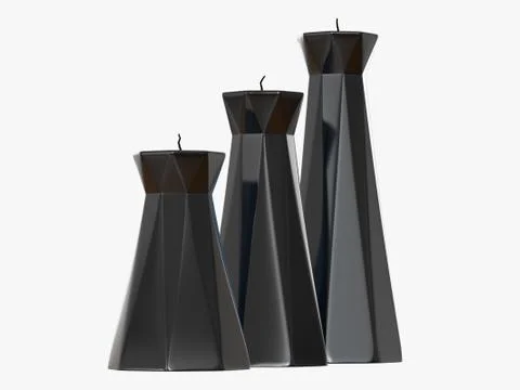 Candlesticks with candles 3d rendering on a white background Stock Illustration