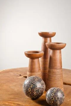 Candlesticks as interior decoration Stock Photos