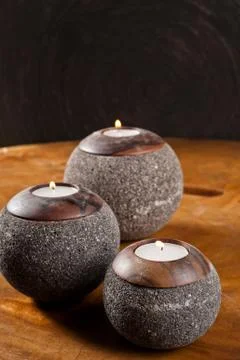 Candlesticks as interior decoration Stock Photos