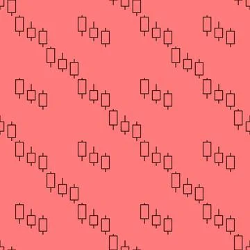 Candlesticks vector outline seamless pattern Illustrazione stock