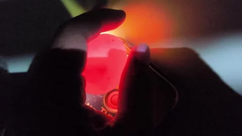 Candling or examining chicken eggs Stock Footage 329492199