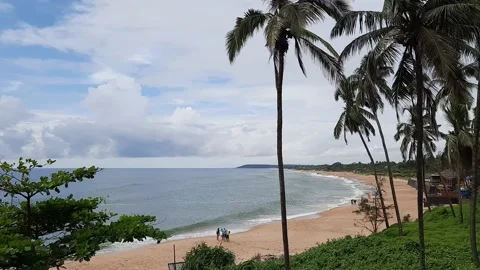 Candolim Beach in goa. monsoon clouds in Goa beach. sinquerim beach. Stock Footage 232032133
