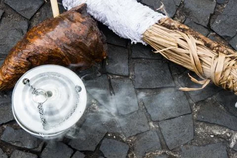 Candomblé objects in the street. Stock Photos