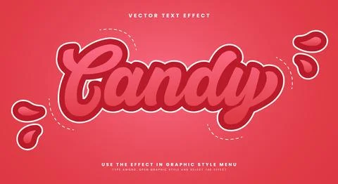 Candy 3D Colorful editable text effect Template Stock Illustration