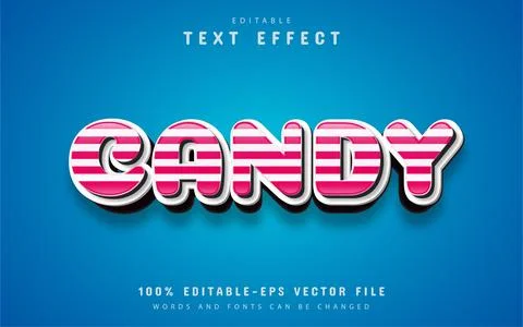 Candy 3d editable text effect Stock Illustration