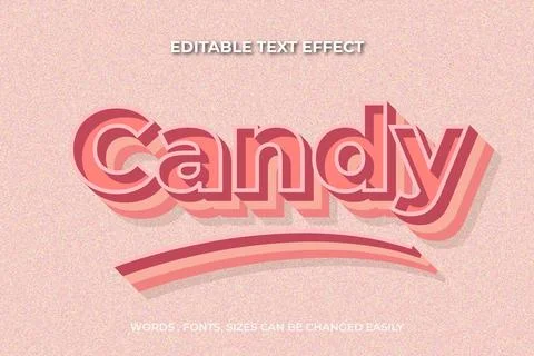 Candy 3d editable text effect Stock Illustration