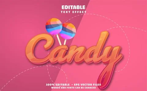 Candy 3D Editable Text Effect Vector Design Stock Illustration