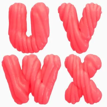 Candy 3d letters. Alphabet isolated on white Stock Illustration