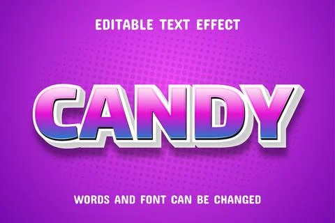 Candy 3d text effect Stock Illustration