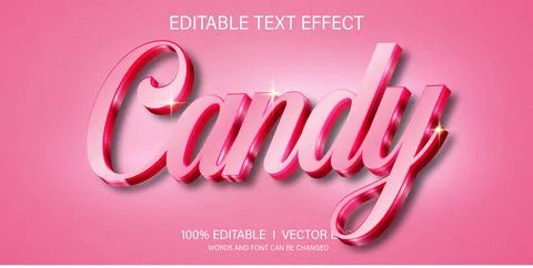 Candy 3d vector text effect with modern style design Stock Illustration