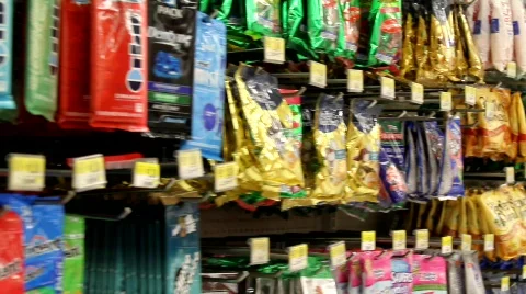Candy aisle in retail store Stock Footage 668400
