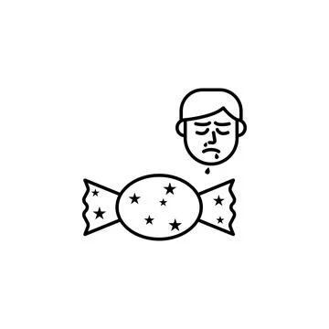Candy, allergic face icon. Element of problems with allergies icon. Thin line Illustrazione stock