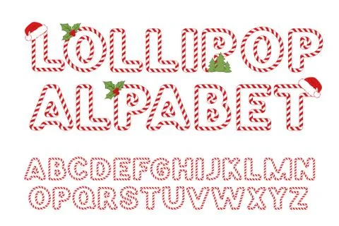 Candy alphabet on white background Stock Illustration