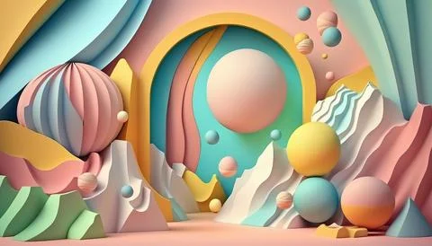 Candy and Ice cream composition. UI UX Background Stock Illustration