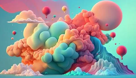 Candy and Ice cream composition. UI UX Background Stock Illustration
