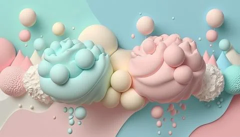 Candy and Ice cream composition. UI UX Background Stock Illustration