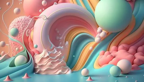 Candy and Ice cream composition. UI UX Background Stock Illustration